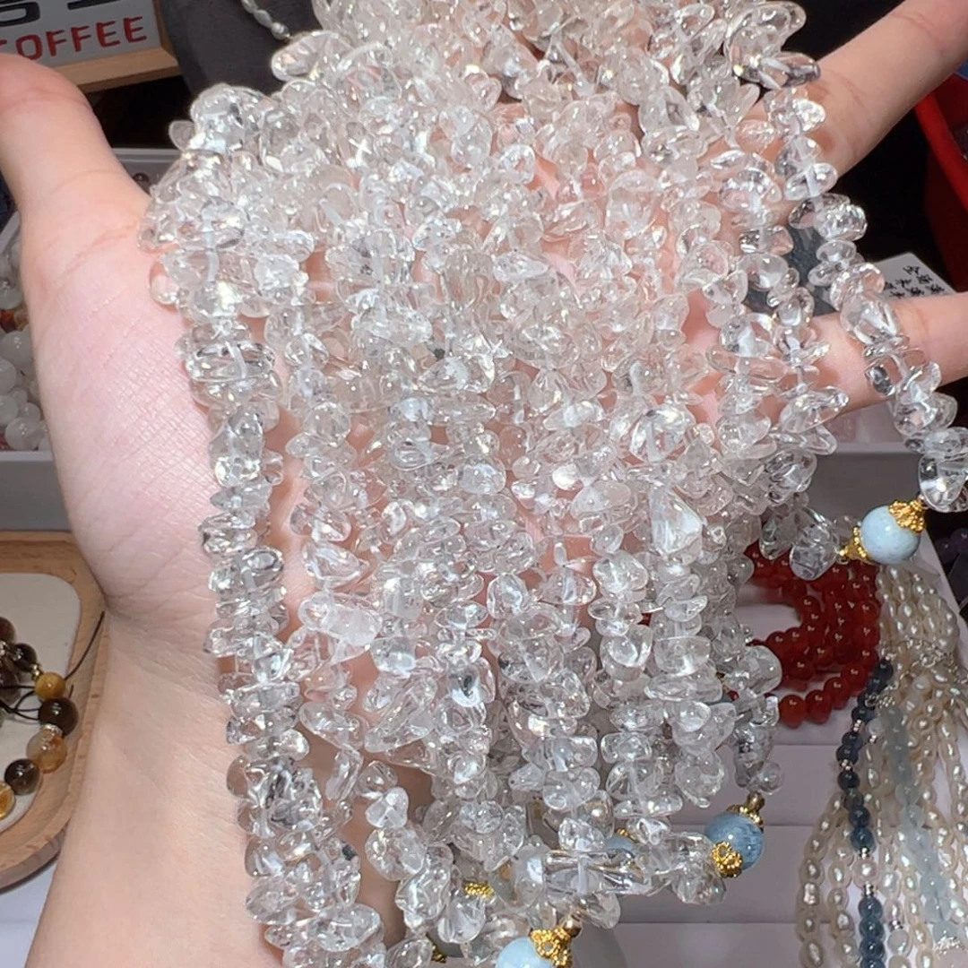 水晶手链合金白水晶碎石手机链A01