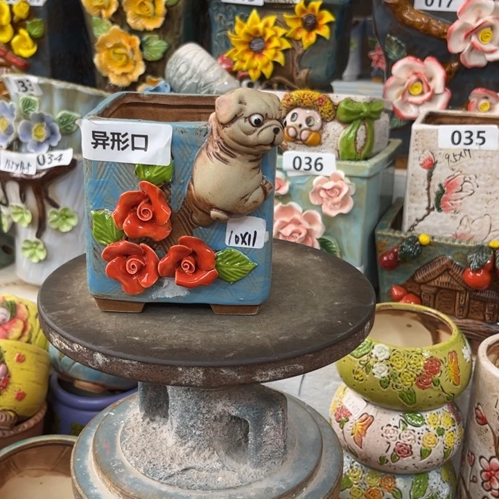 紫砂花盆粗陶材质多肉花盆