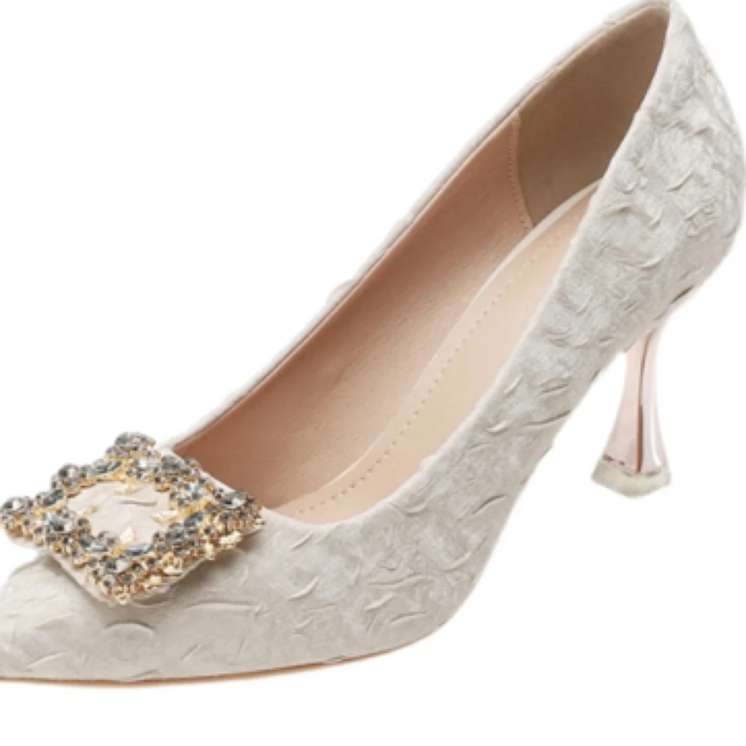 2227-8高跟鞋方扣尖头舒适春秋职业