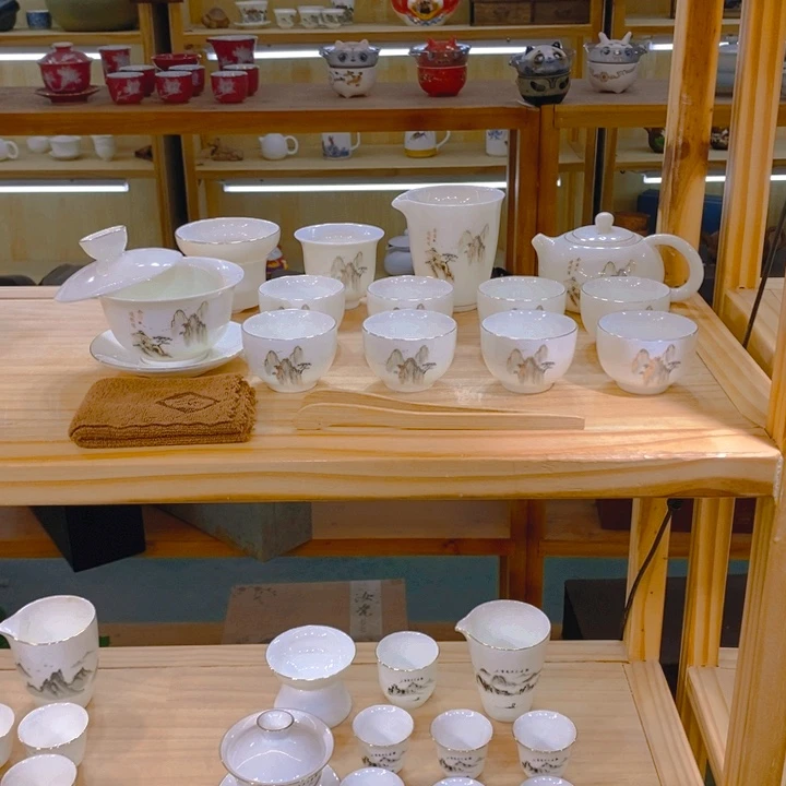 【不止】羊脂玉瓷茶具套装