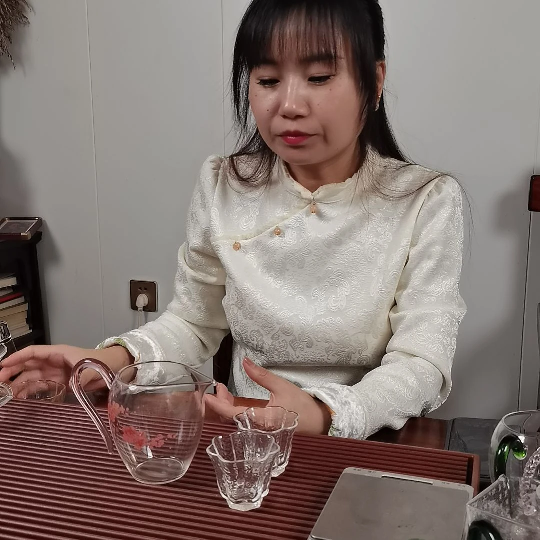 高硼硅玻璃手柄款暗香疏影公杯配两支小杯