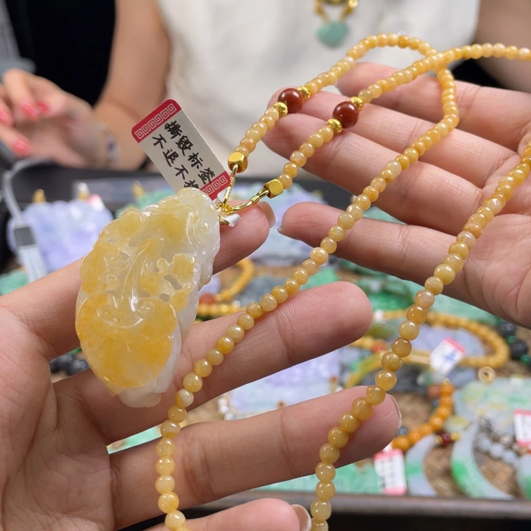 翡翠未镶嵌颈饰代编织