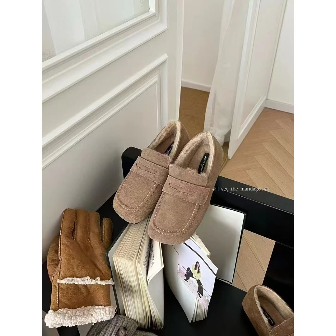 L-V3830-1A#芒大果#既好看又百搭~一脚蹬毛毛勃肯鞋（真真）（福