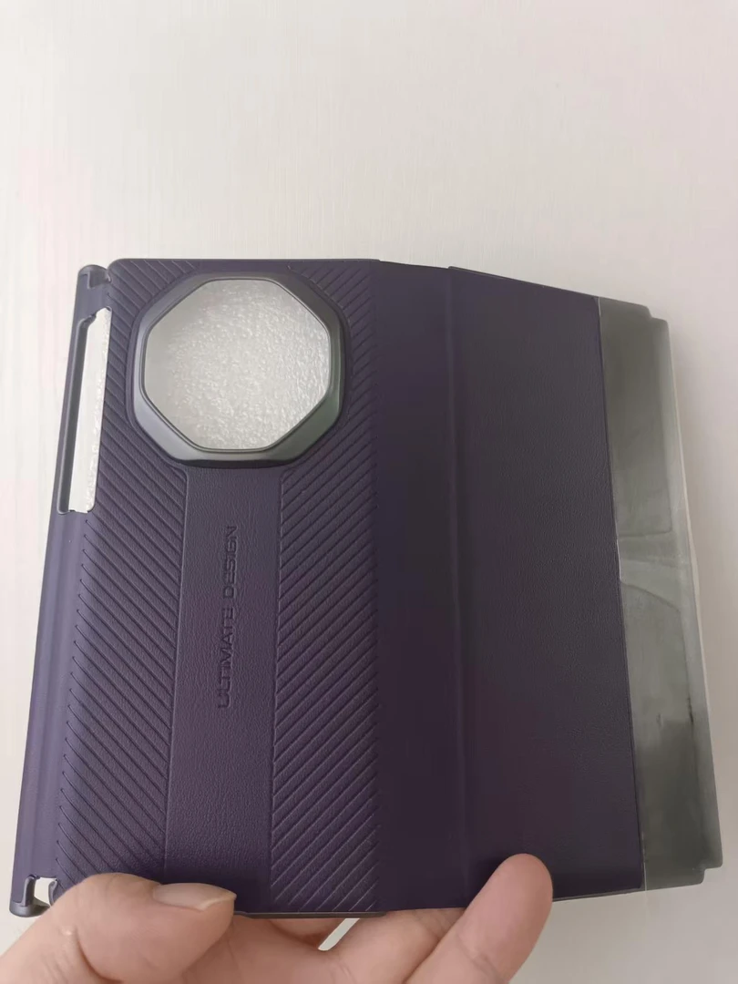 适用华为matexts原厂素皮压纹手机壳XT三折叠全包智能视窗翻盖套