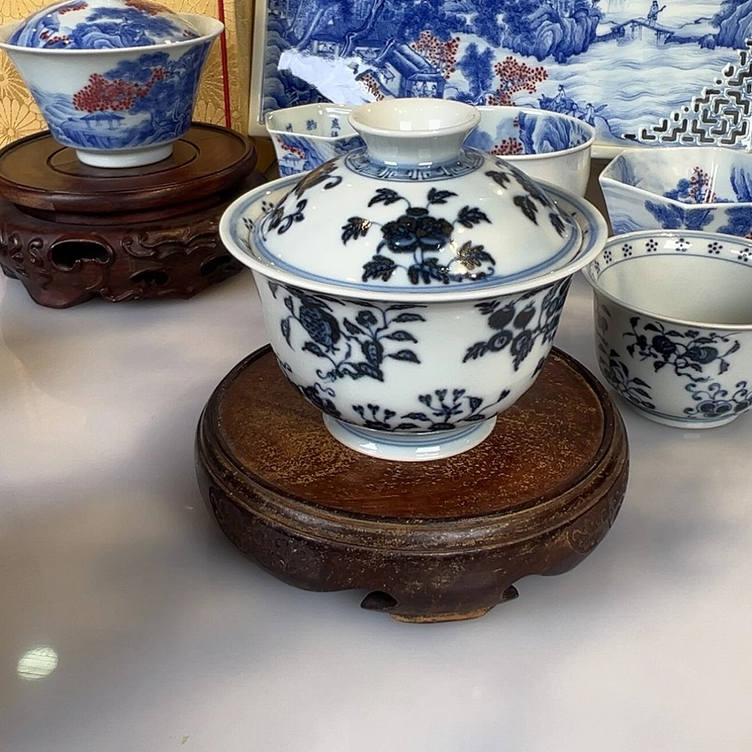 杯子元煦窑十果盖碗