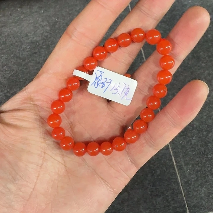 孙***妹南红玛瑙未镶嵌手链原矿南红手串7mm高品质辣椒红