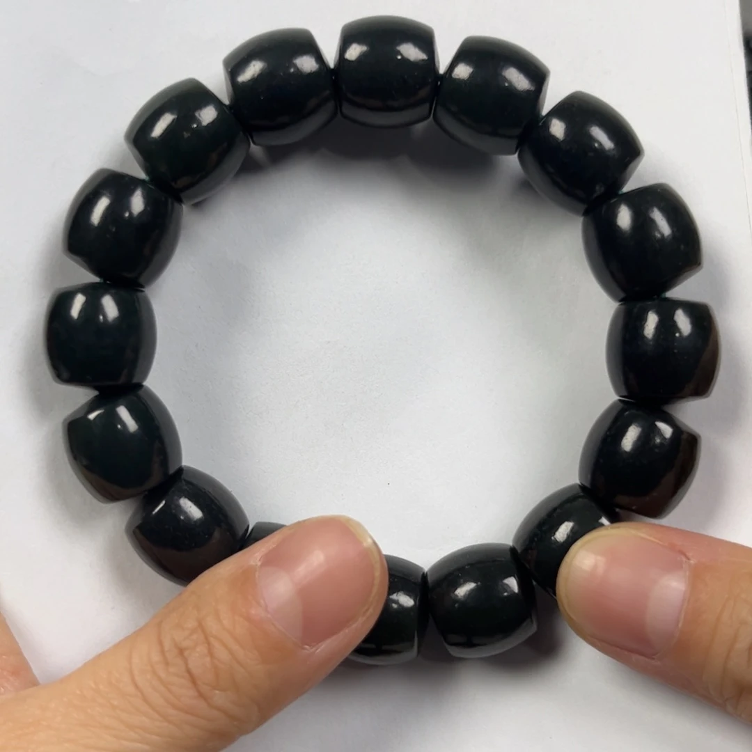 和田玉手链未镶嵌卡14直切