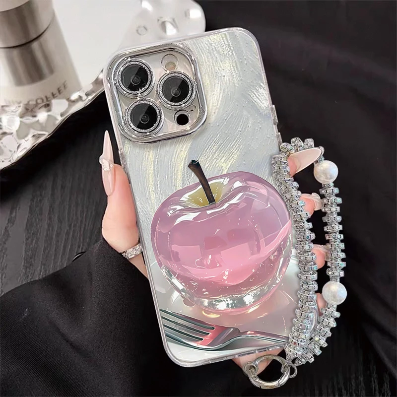 水晶苹果适用于苹果手机壳好看iPhone华为荣耀小米真我OPPOVIVO