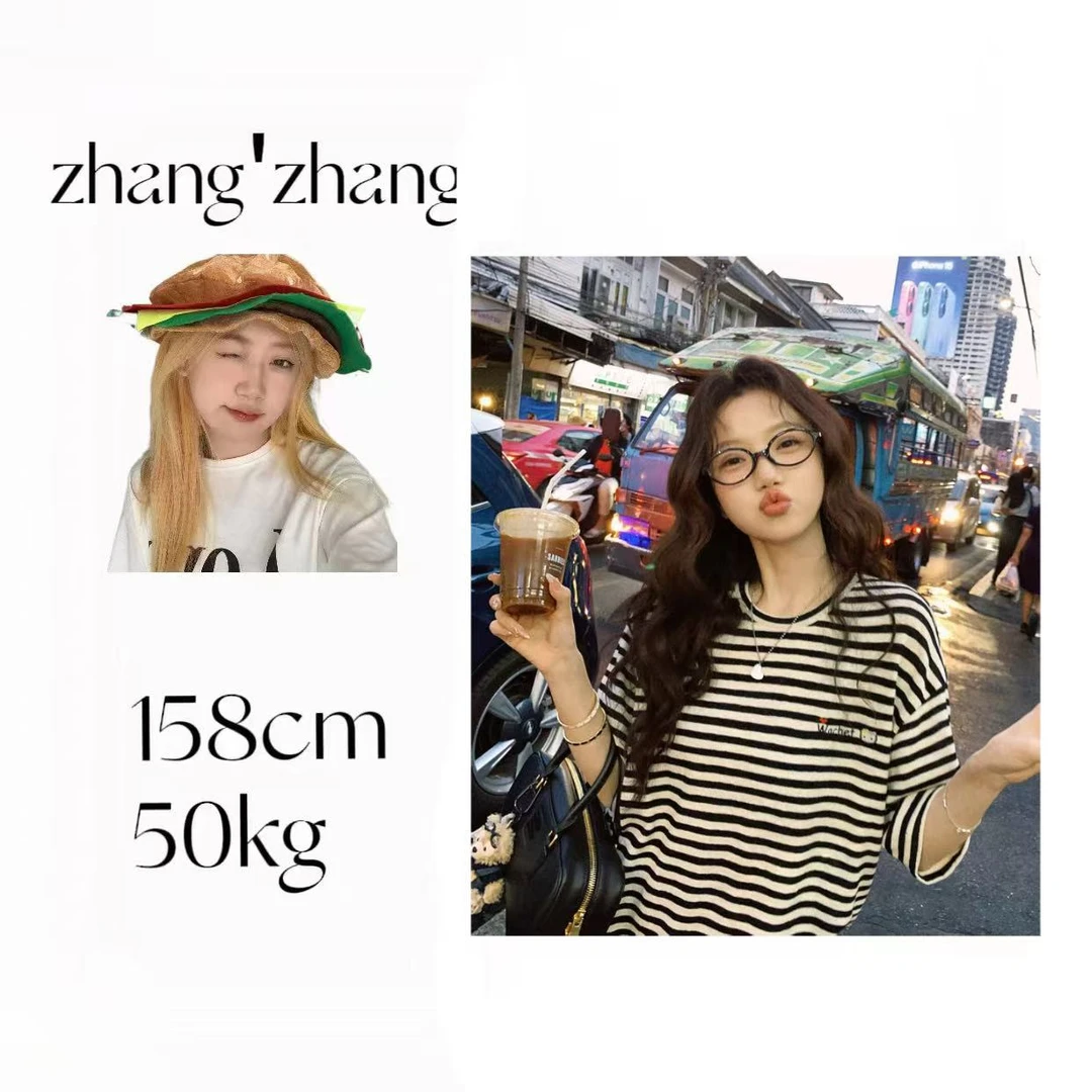 【张张家】V551-V600休闲宽松时尚百搭短袖宽松ins韩版卡通休闲