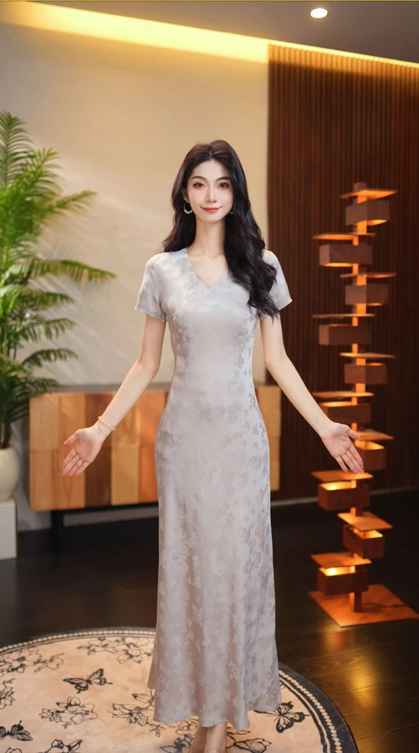 【夏日浮光】G799 气质百搭休闲优雅日常时尚减龄修身轻奢连衣裙