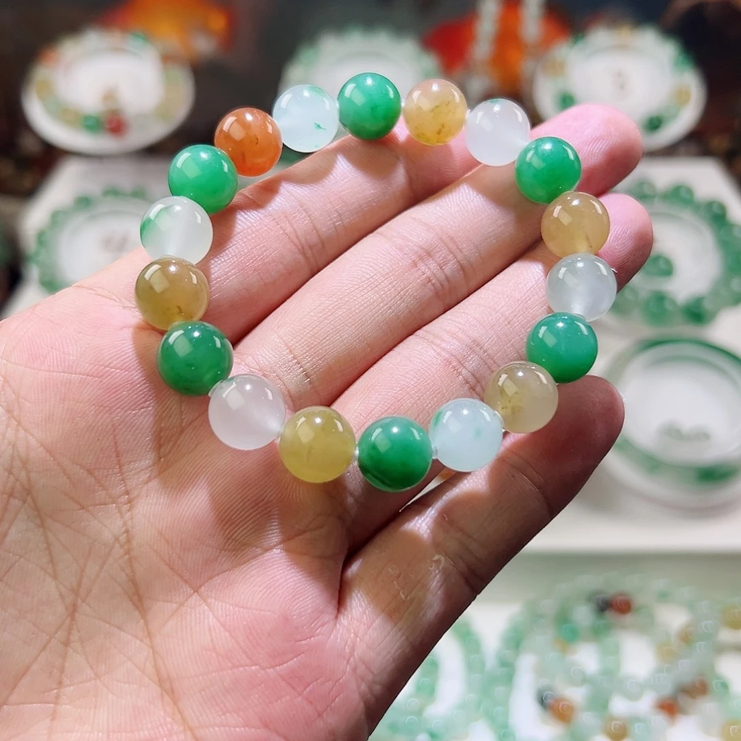石英质玉未镶嵌手串非洲翠卡11多宝珠子手串