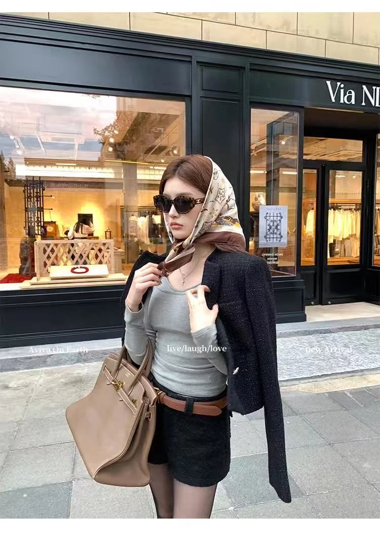 6192秋冬新款美式复古辣妹简约通勤时尚百搭修身显瘦短裤