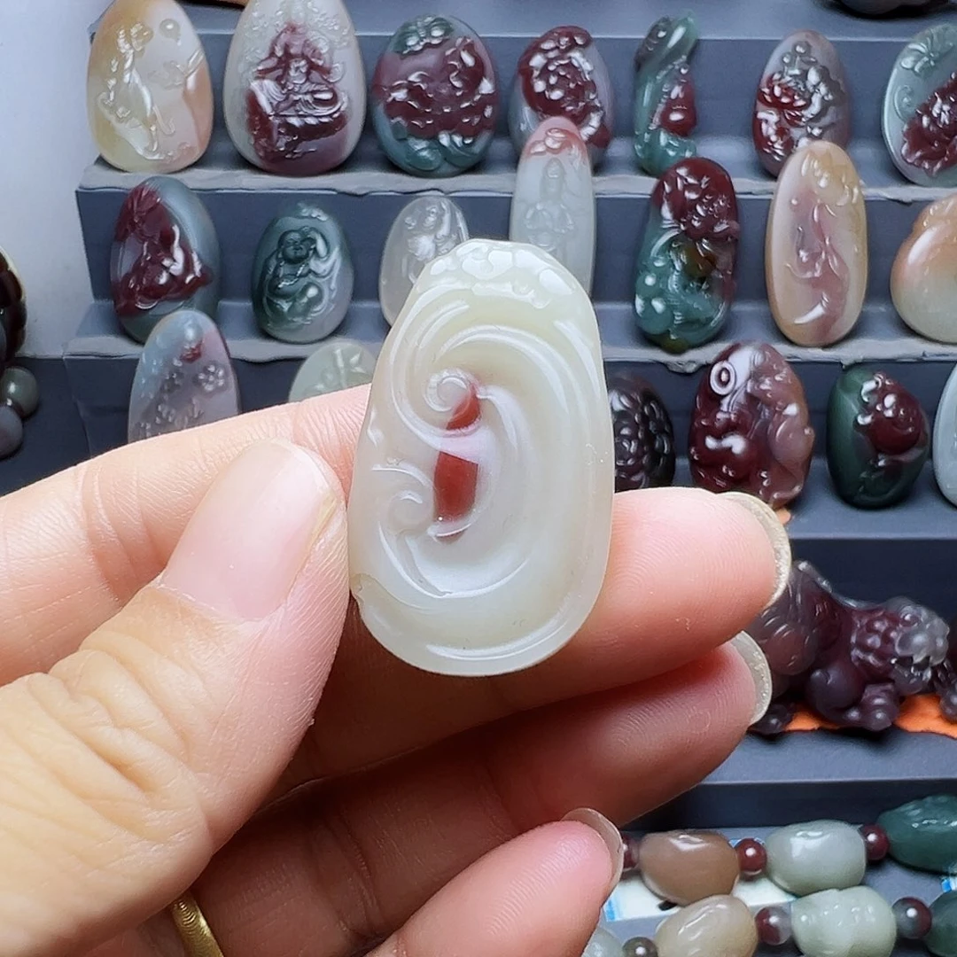 花岗石铁合金秦紫玉挂件如意