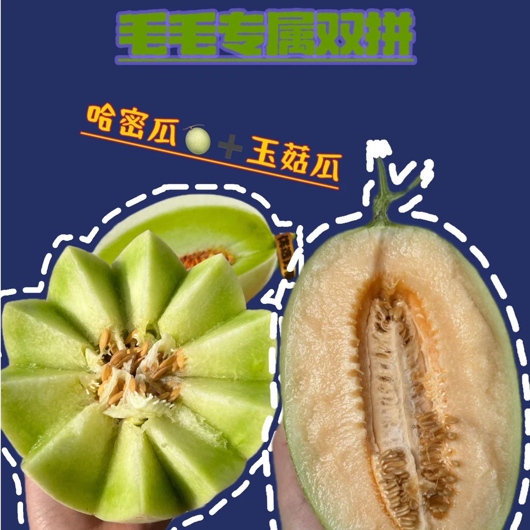 【毛毛专属-双拼】哈密瓜一个 玉菇一个 双拼混合装  【只发河南】