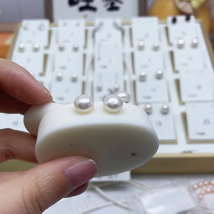 淡水珍珠耳饰银S925镶嵌?****