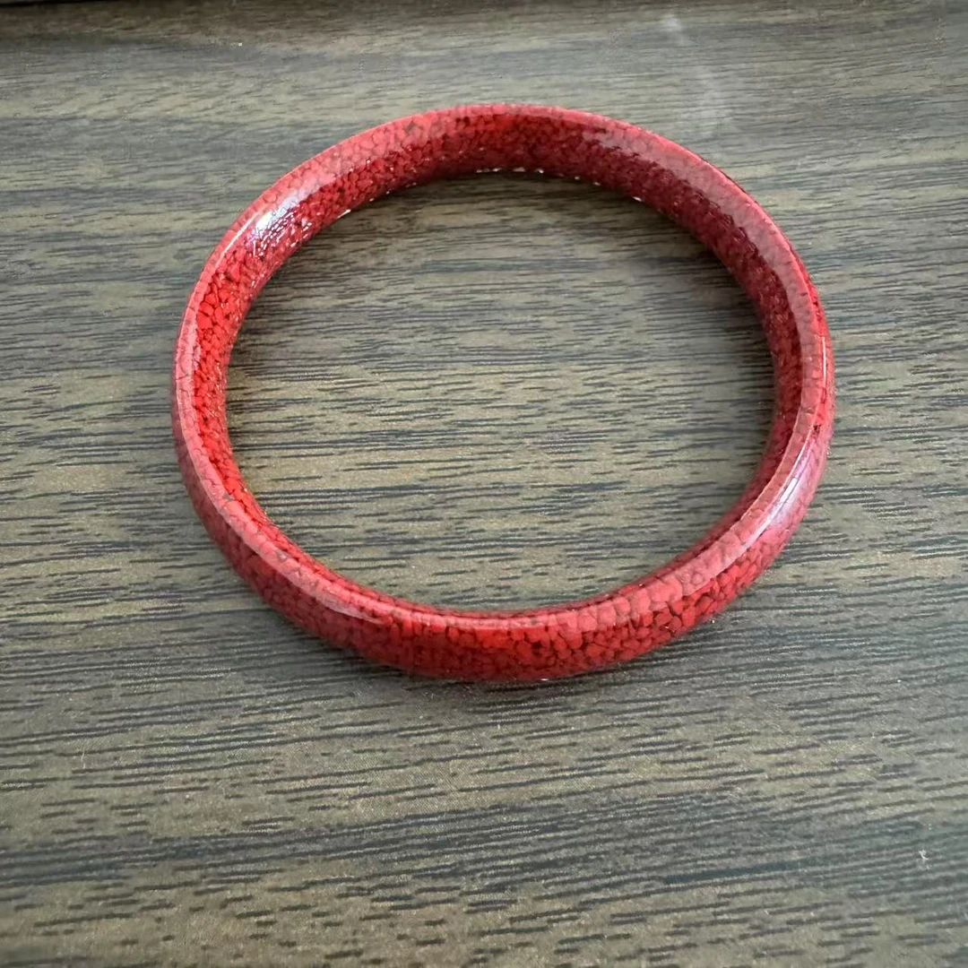 含辰砂工艺品精品雕刻莲花心经晶体砂手镯