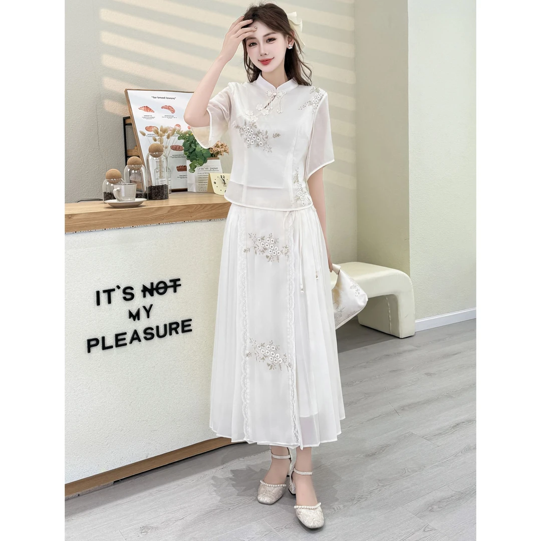 无印心匠D55132-1  国风刺绣&文艺显瘦连衣裙与搭配套装 K797