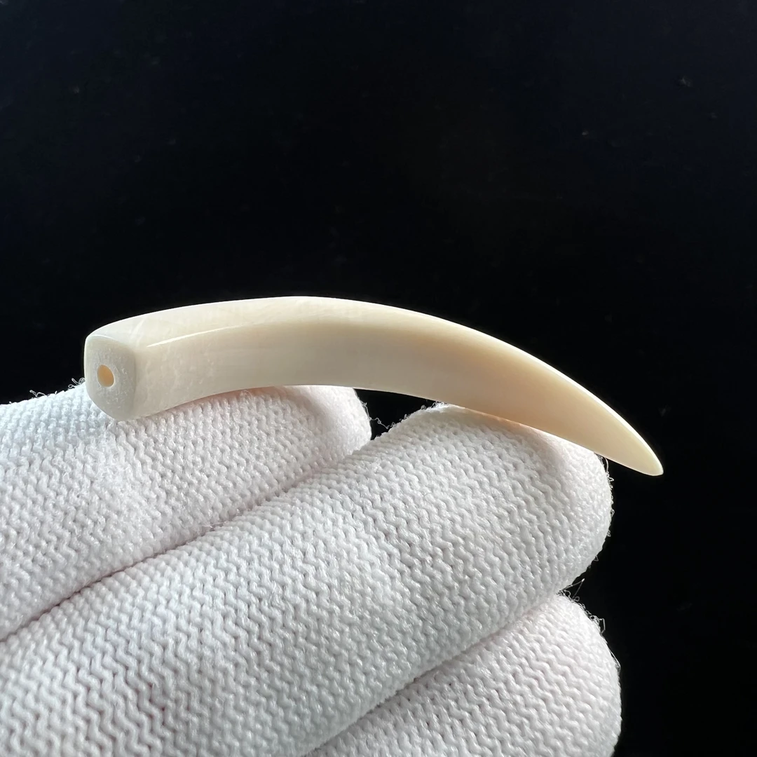 D4088天然猛犸牙 牙尖 45mm支持鉴定 假一罚四