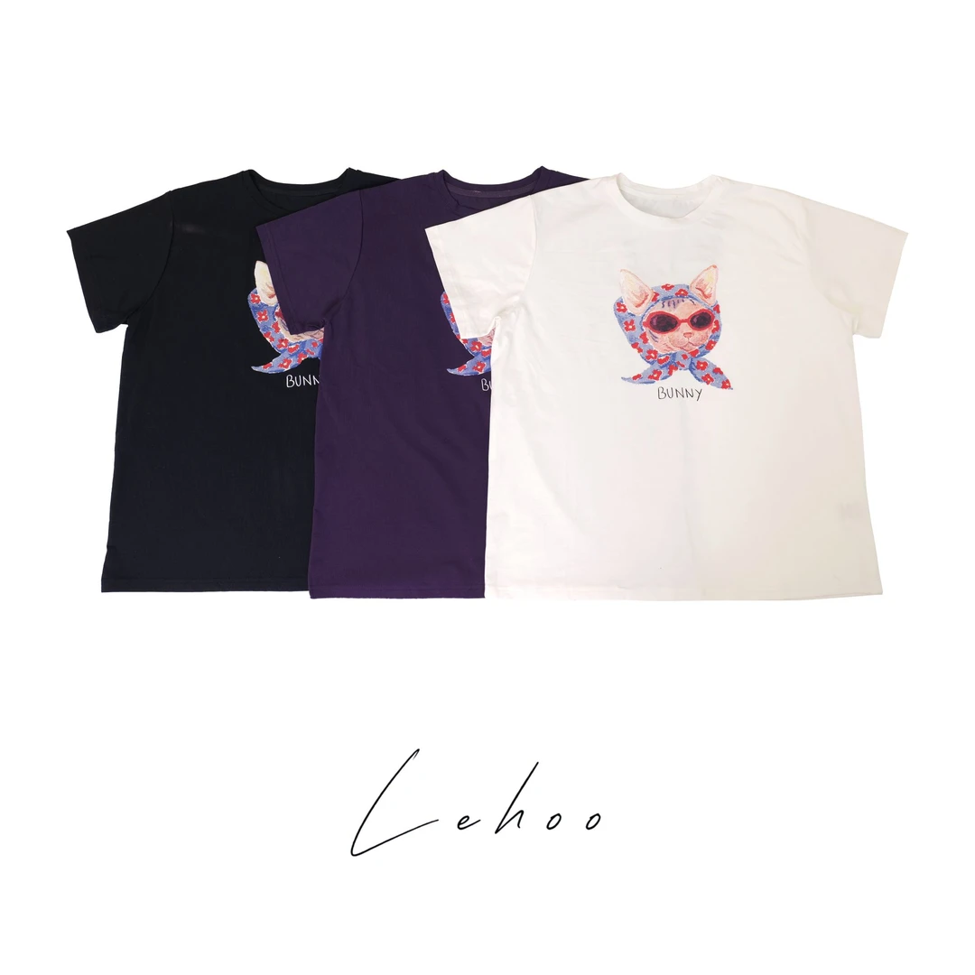 Lehoo|猫咪叙事 圆领短袖设计感T恤