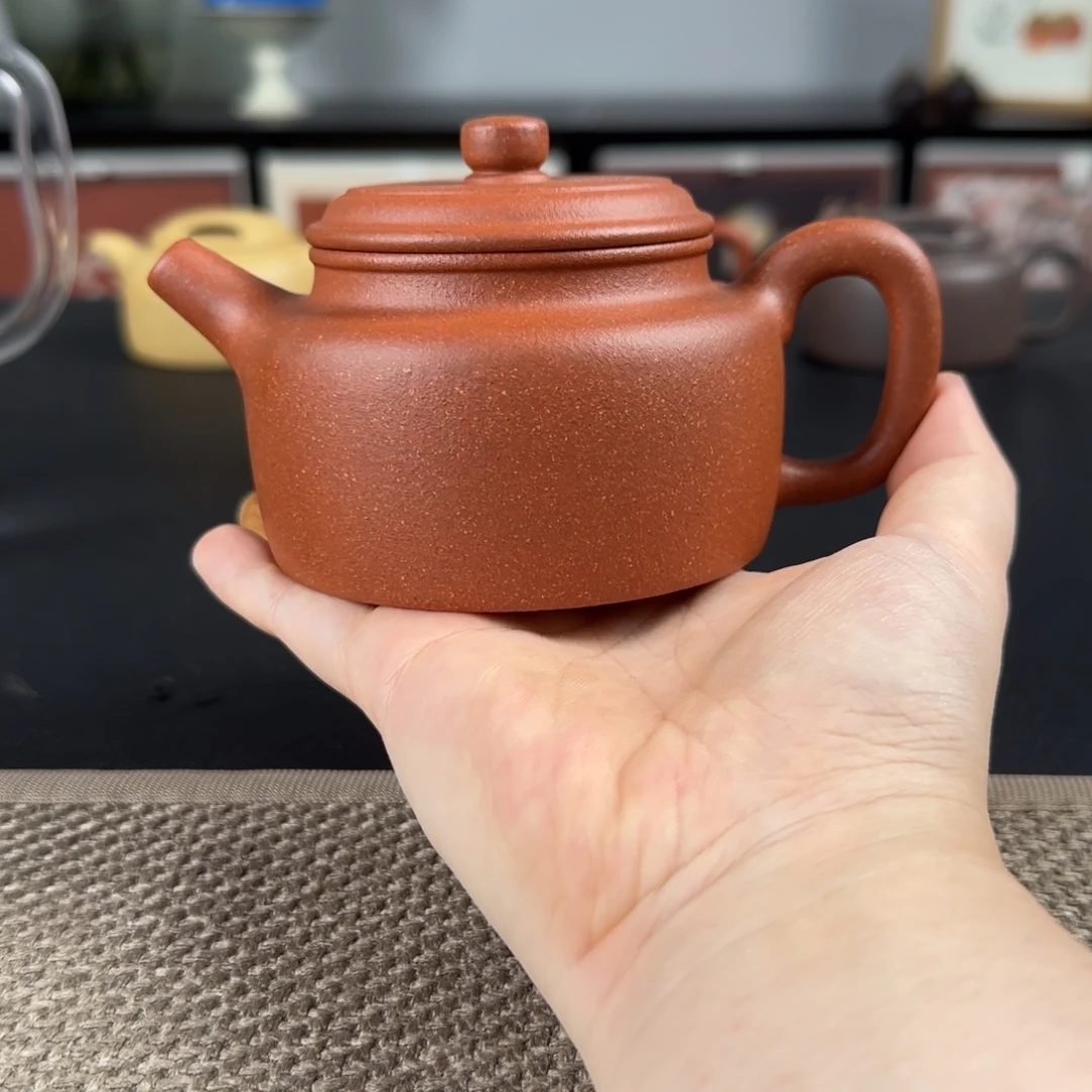 茶壶紫砂德钟红降坡半手200ml
