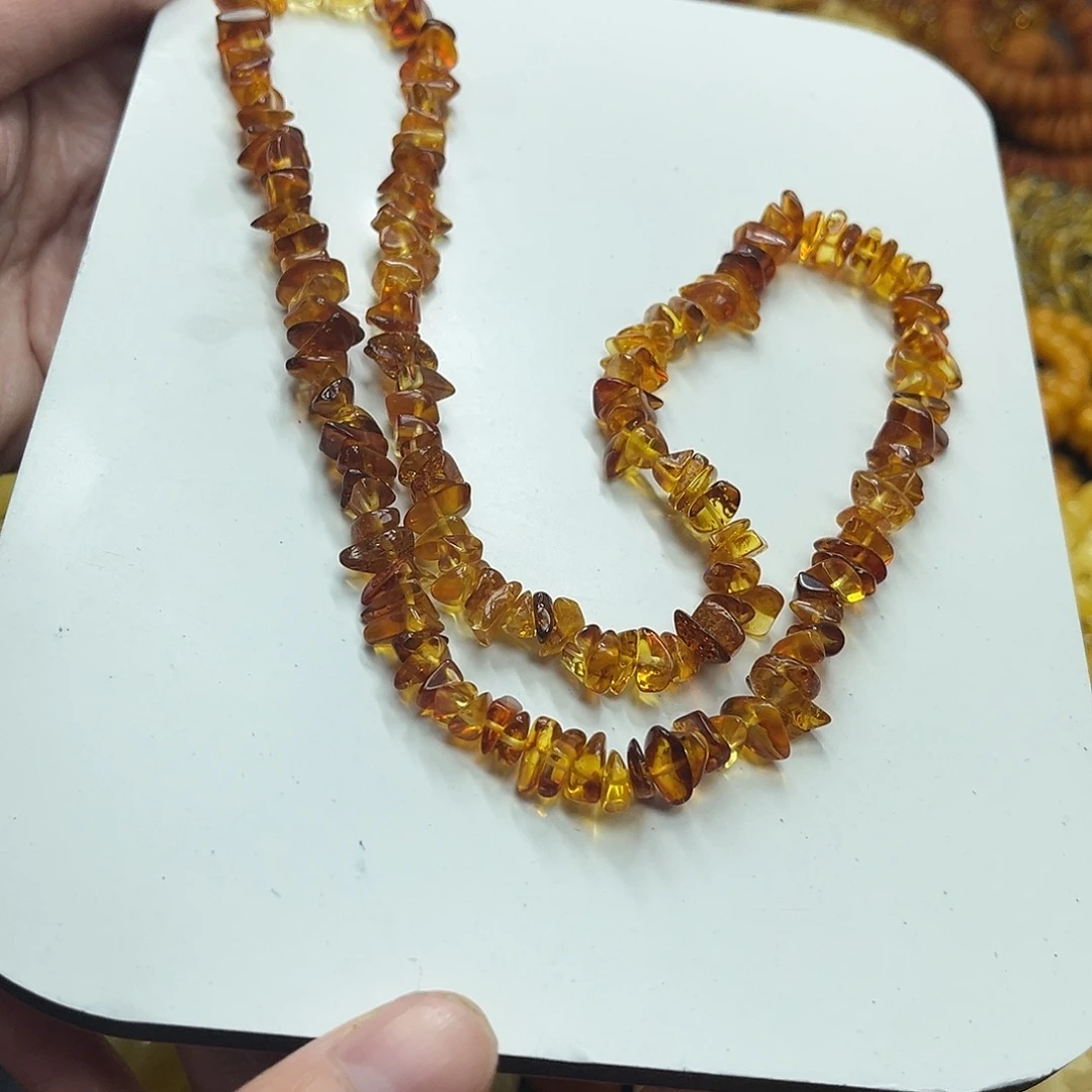 琥珀未镶嵌颈饰蜜蜡项链