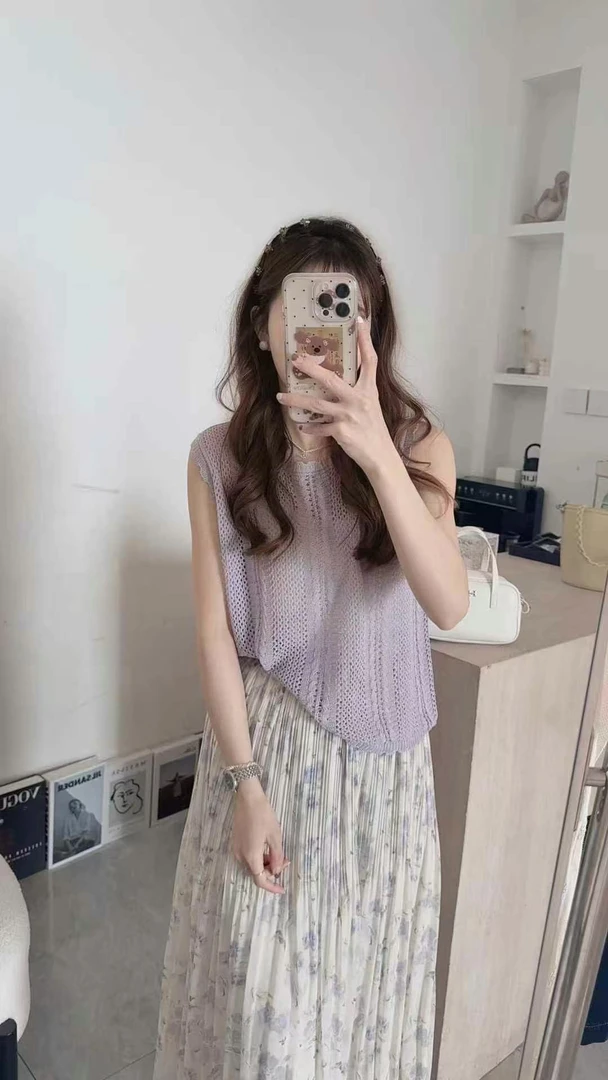 ouran 夏款G1338百搭显瘦无袖冰丝背心