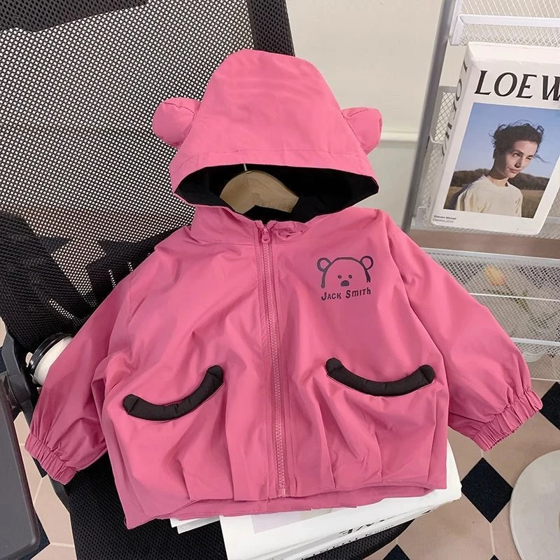 女童外套秋装2025新款洋气儿童春秋款小女孩运动连帽上衣潮
