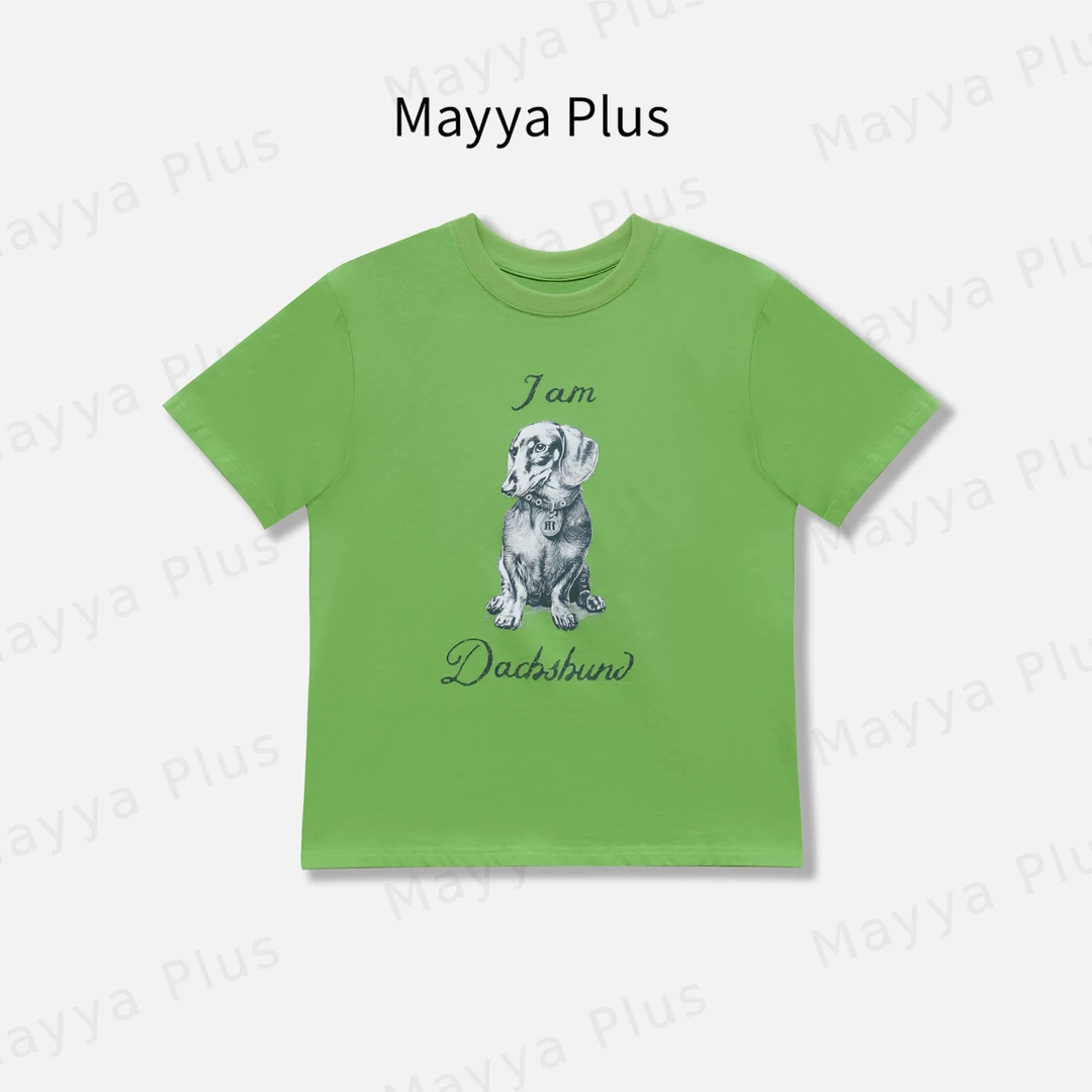 【汪汪物语】Mayya Plus麦芽定制轻奢气质显瘦欧若风T恤32528097