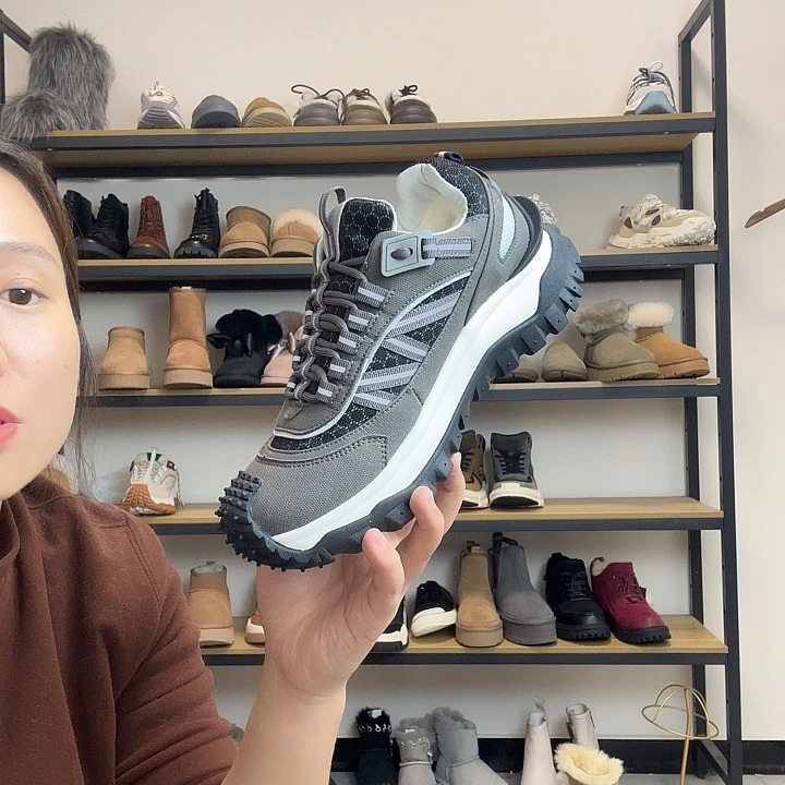 皮毛一体运动鞋灰色38