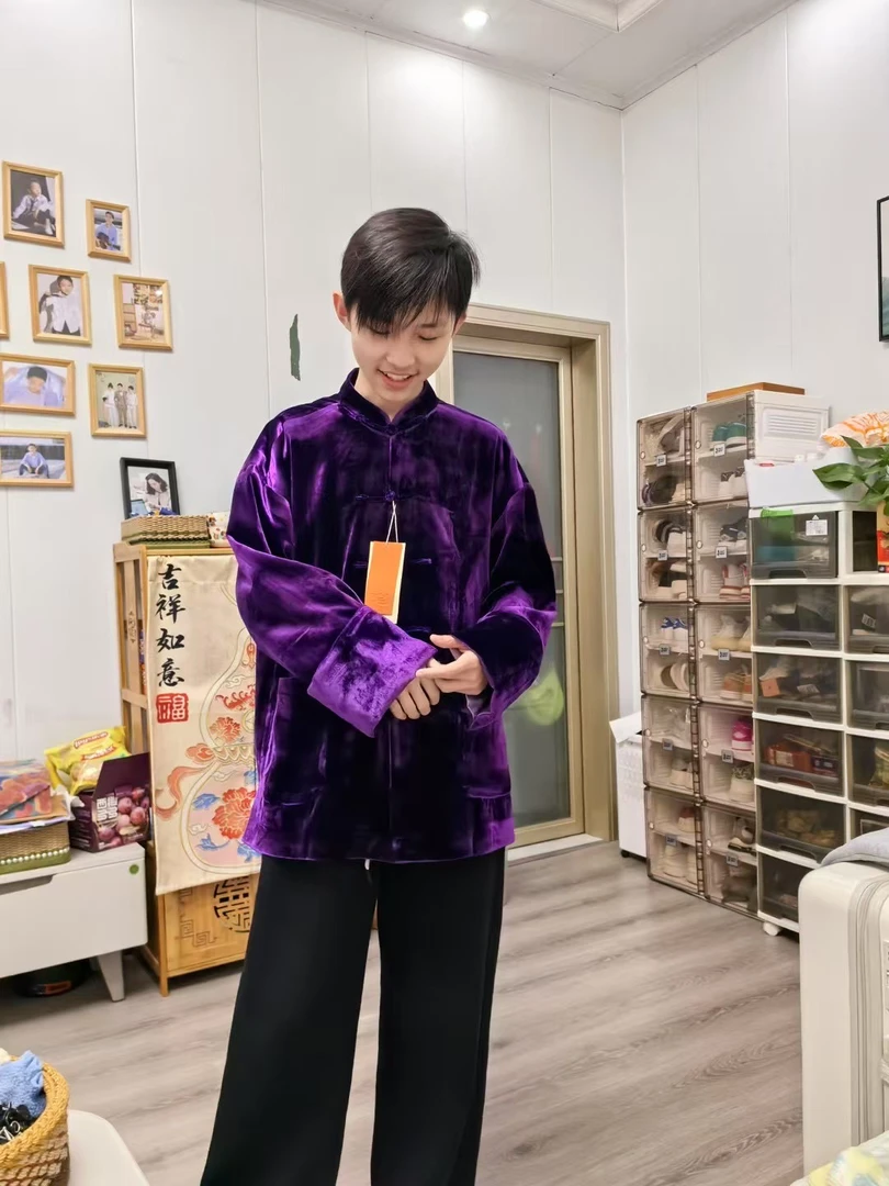三哥手工:九紫离火风格复古中式唐装上衣国风