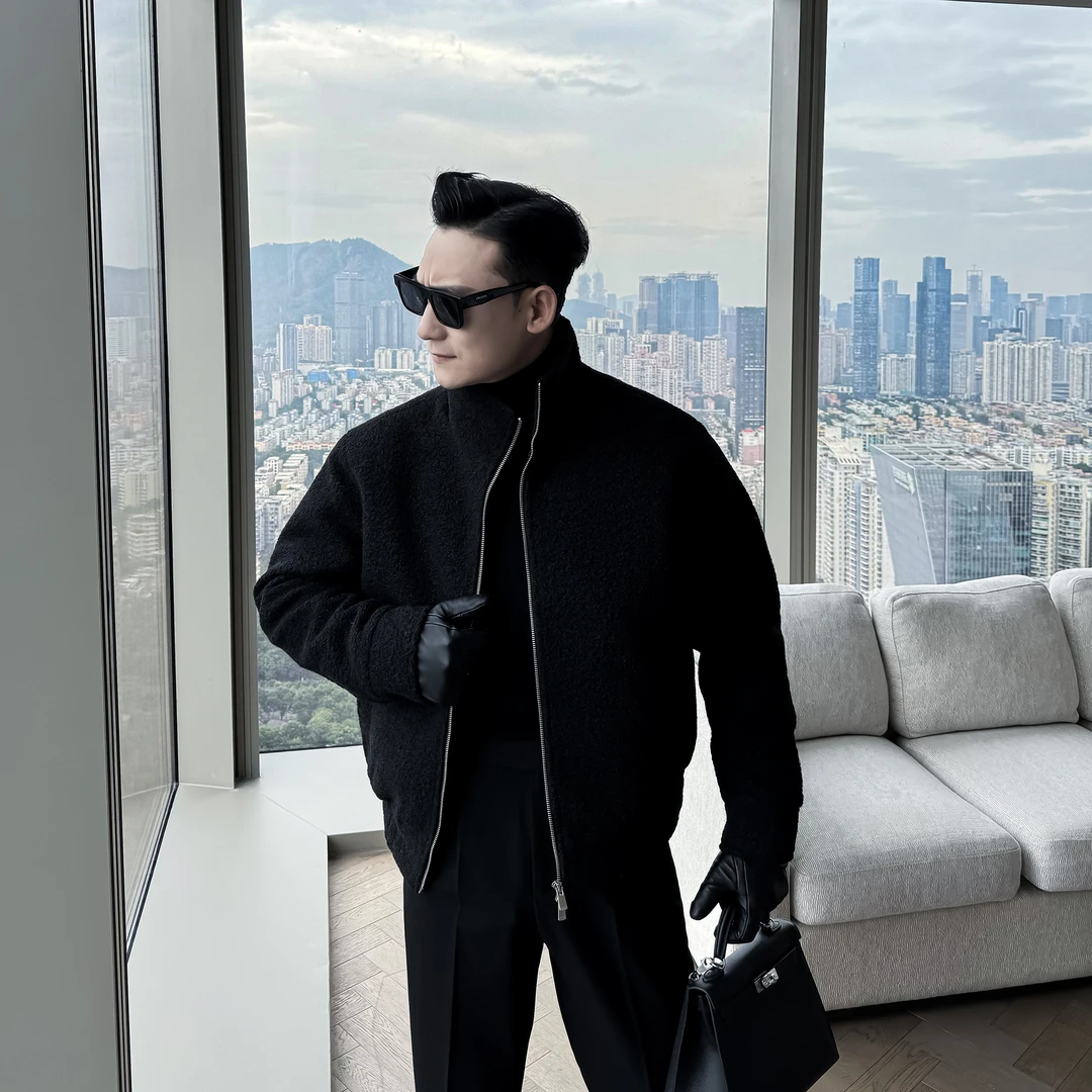 【DAIO ETHAN】【开年活动 】秋冬季男士纯色立领夹克羽绒服外套