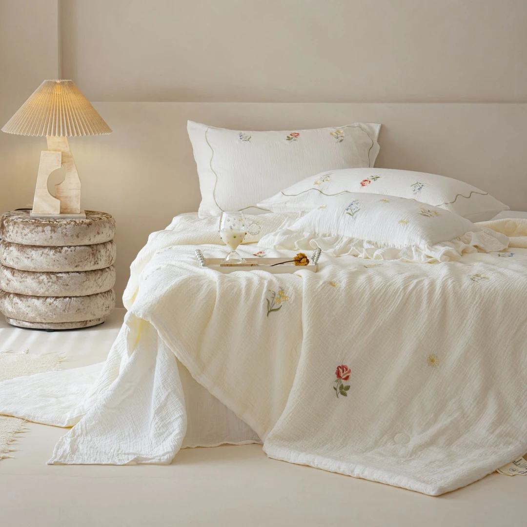 巷子戏法全棉A类双层纱大豆纤维夏凉被纯棉可机洗空调夏被四件套