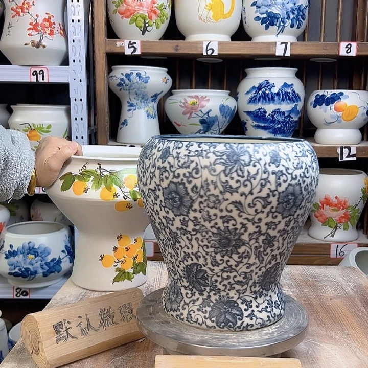 陶鱼尾复古青花陶瓷陶瓷陶瓷