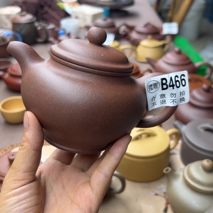紫砂茶壶紫泥半手370