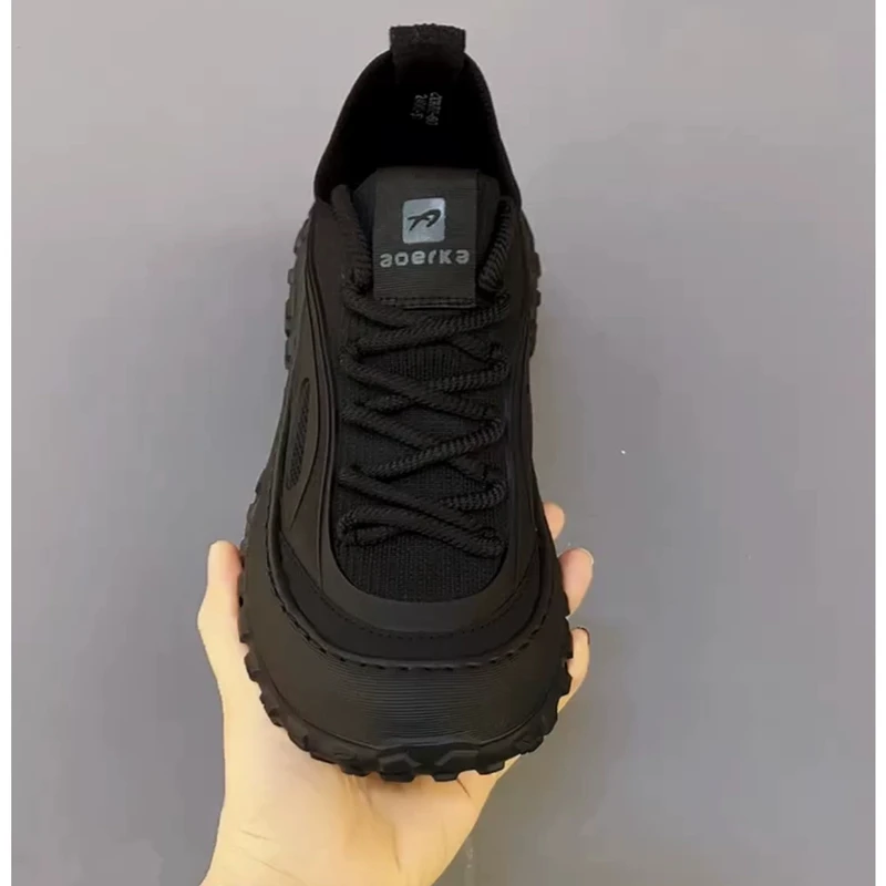 9200广州春季新款休闲运动低帮男士款一脚蹬厚底飞织透气男鞋