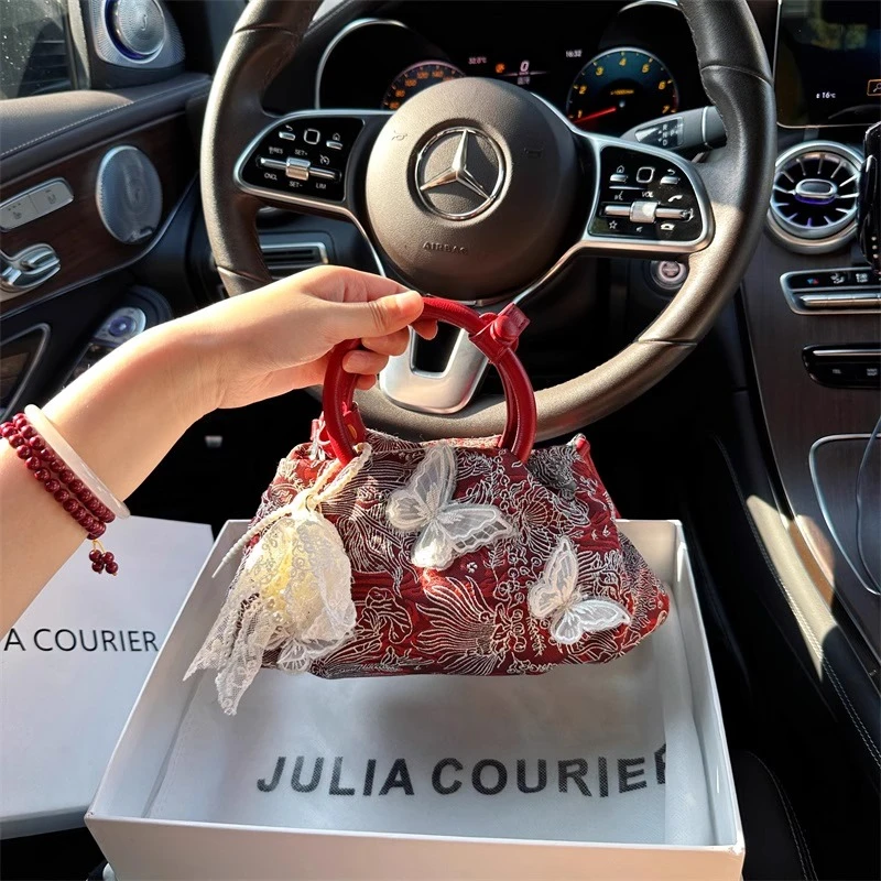 Julia Courier小众高级感婚包绣花云朵包包女2025新款单肩斜挎包