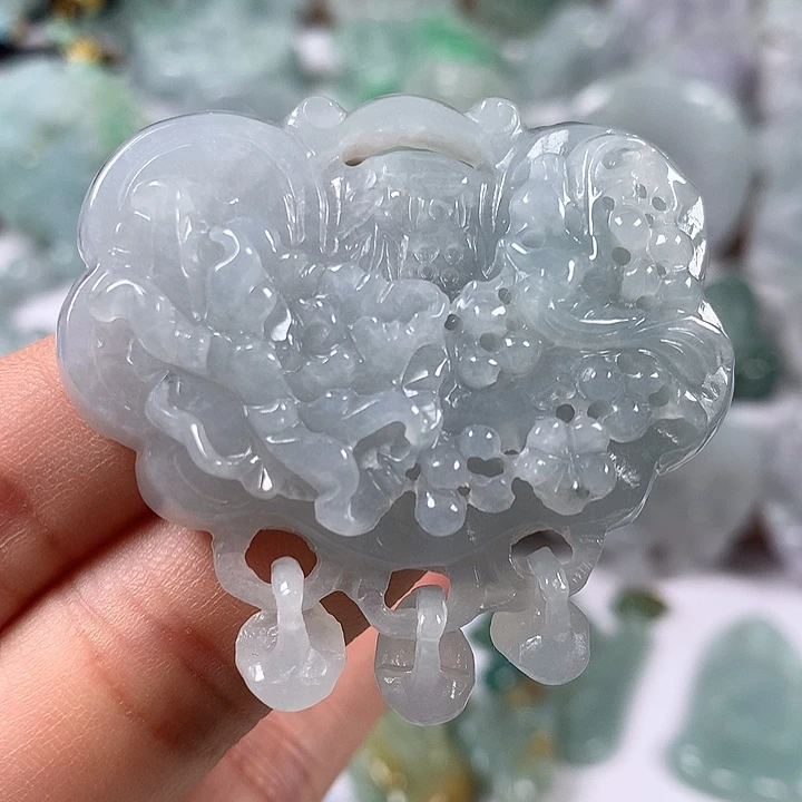 颈饰未镶嵌翡翠花开富贵如意福利