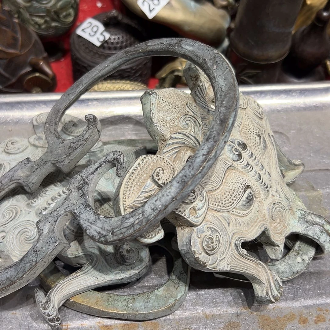 修***神黄铜摆件，文房摆件