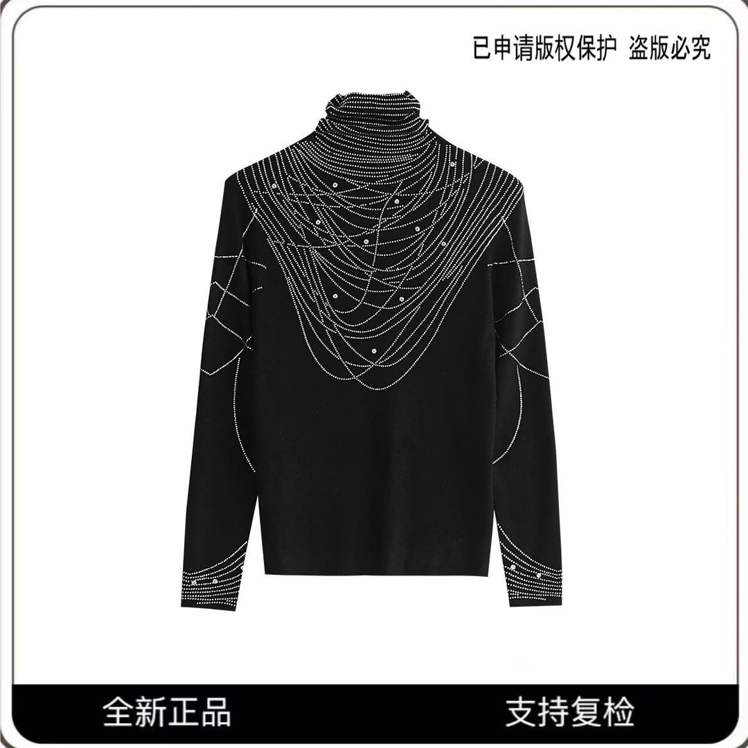 【VAZSLVE/全新奢品】捡漏 细闪轻奢风长袖半高领打底针织衫tt162