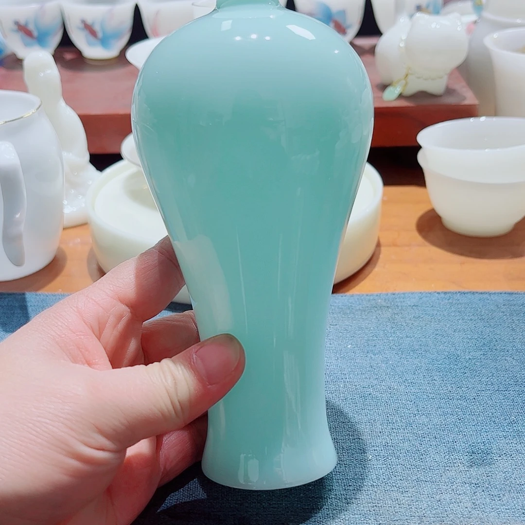 陶璞玉上釉天青色摆件