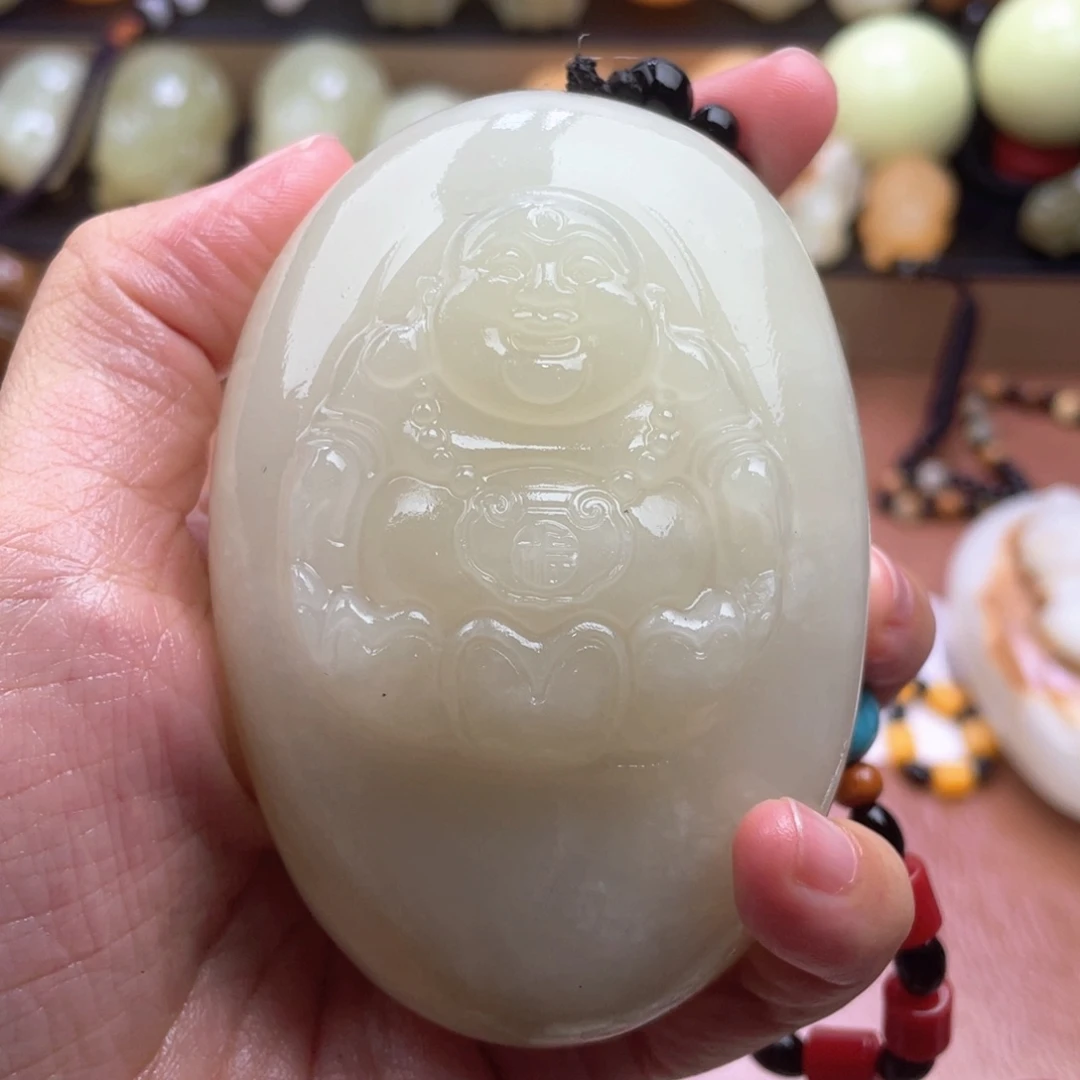 安***妮石材天然古青石手把件