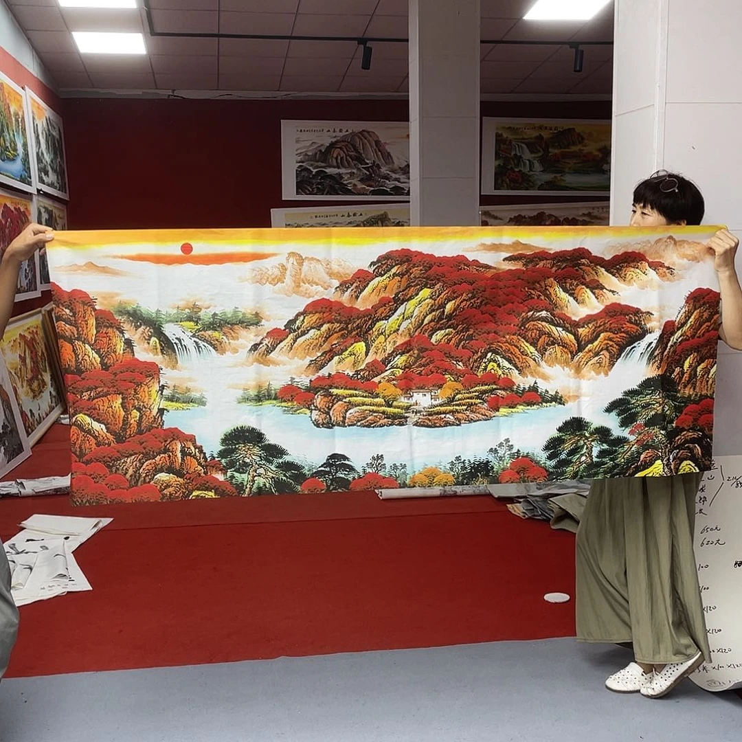 鸿运当头聚宝盆，带太阳180x70无落款