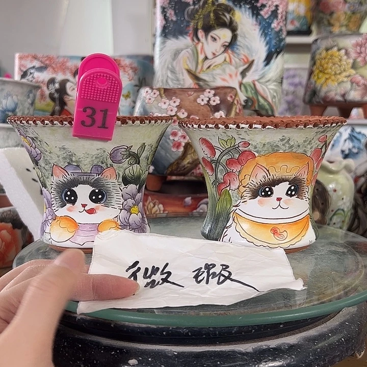 满38包邮 景德镇幸运花盆