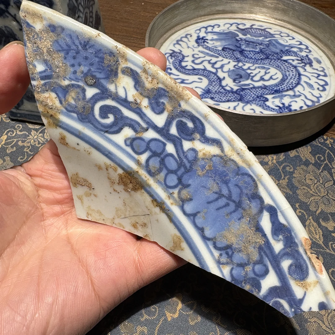 M青花盘子瓷片标本学习收藏顺丰包邮全手工制作