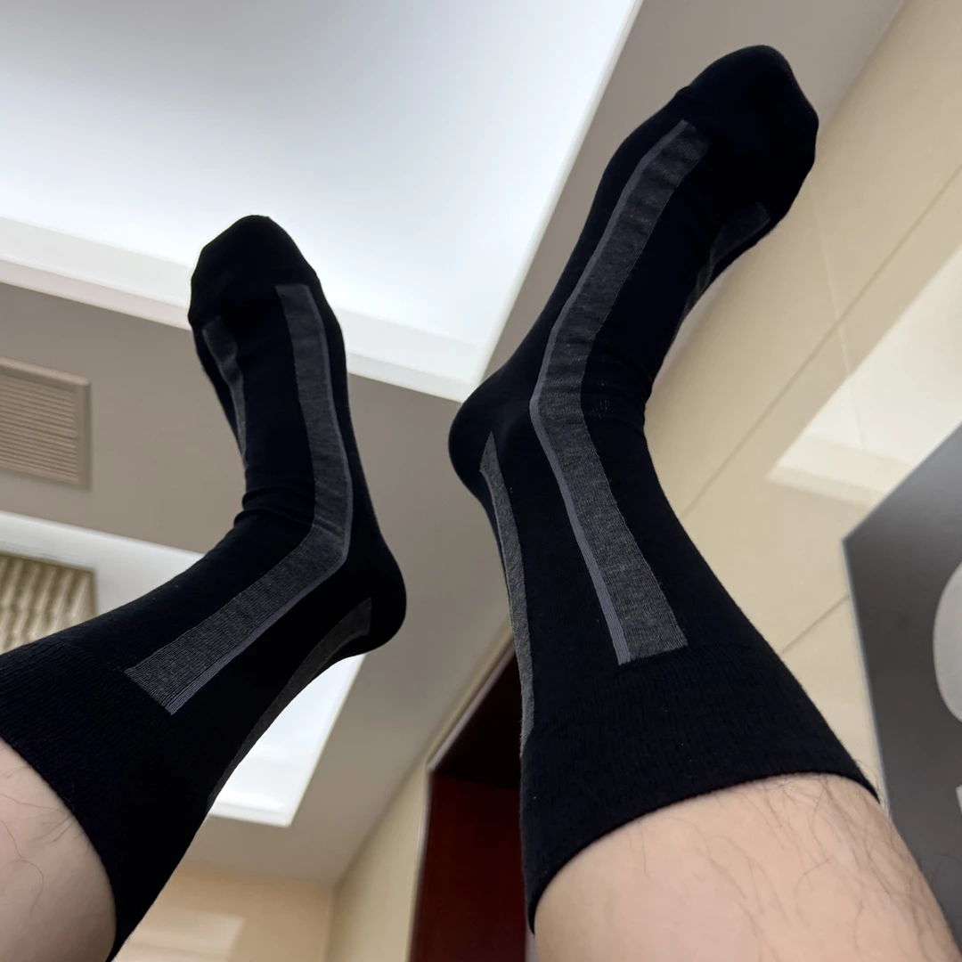 男士三色条纹商务棉袜