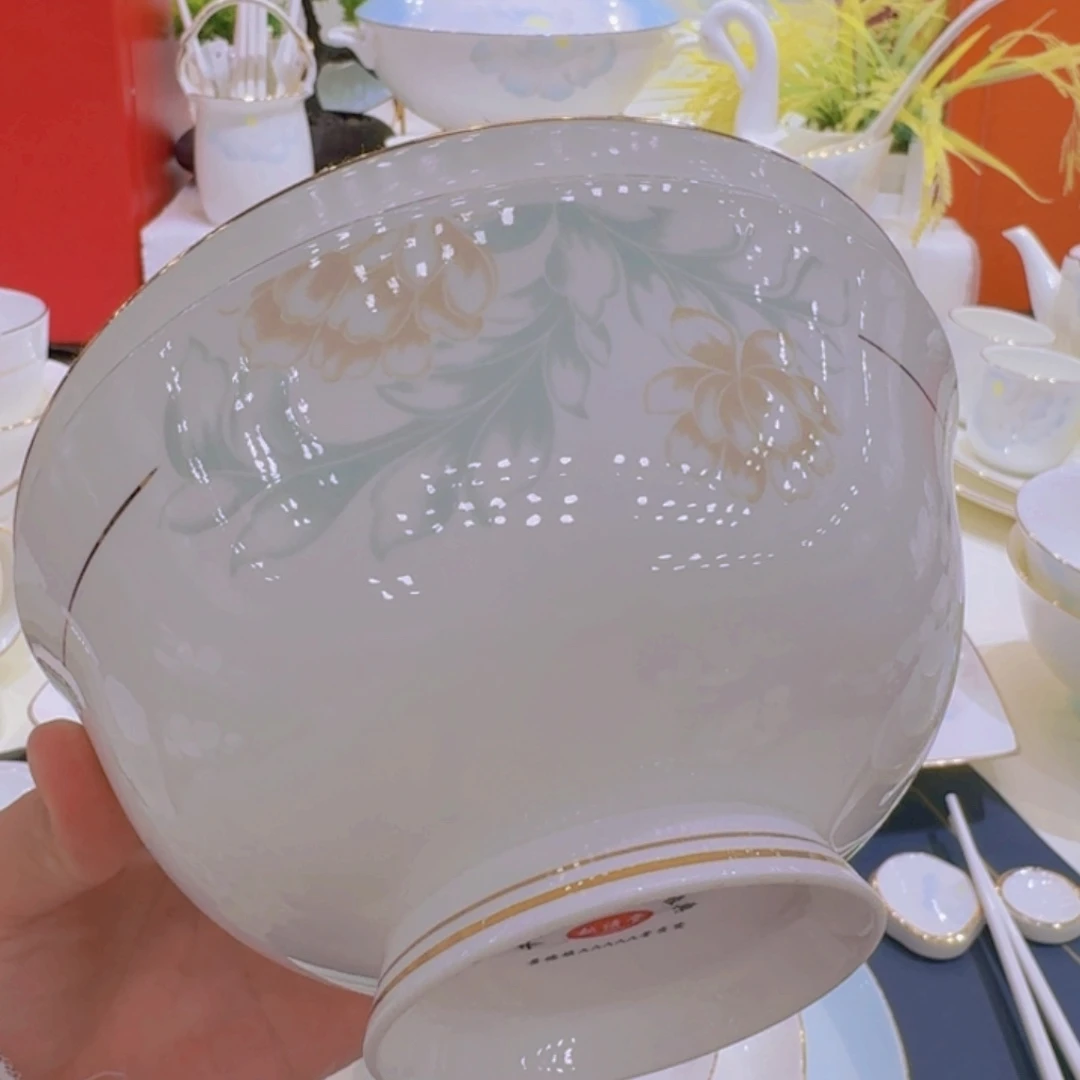 45%以上骨粉骨瓷描金清雅碗单拍