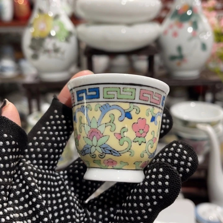 陶瓷醴陵群力釉下手绘杯50毫升