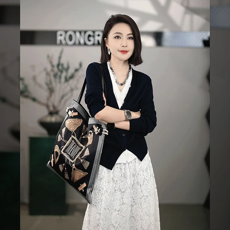 溶溶【染墨半山】RONGRONG100莱赛尔蕾丝花边针织衫上衣C-C203002