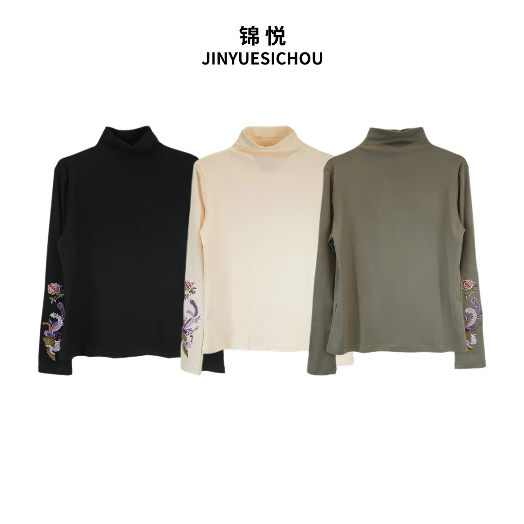 （锦悦专属）新中式凤凰刺绣薄绒打底