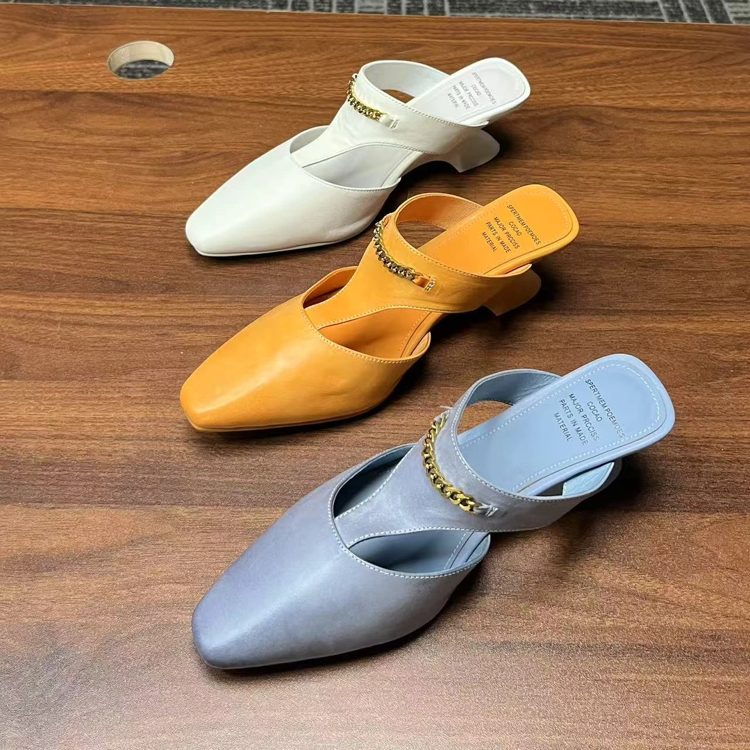 【跟高3cm】2025春季新款气质舒适时尚休闲百搭包头拖鞋